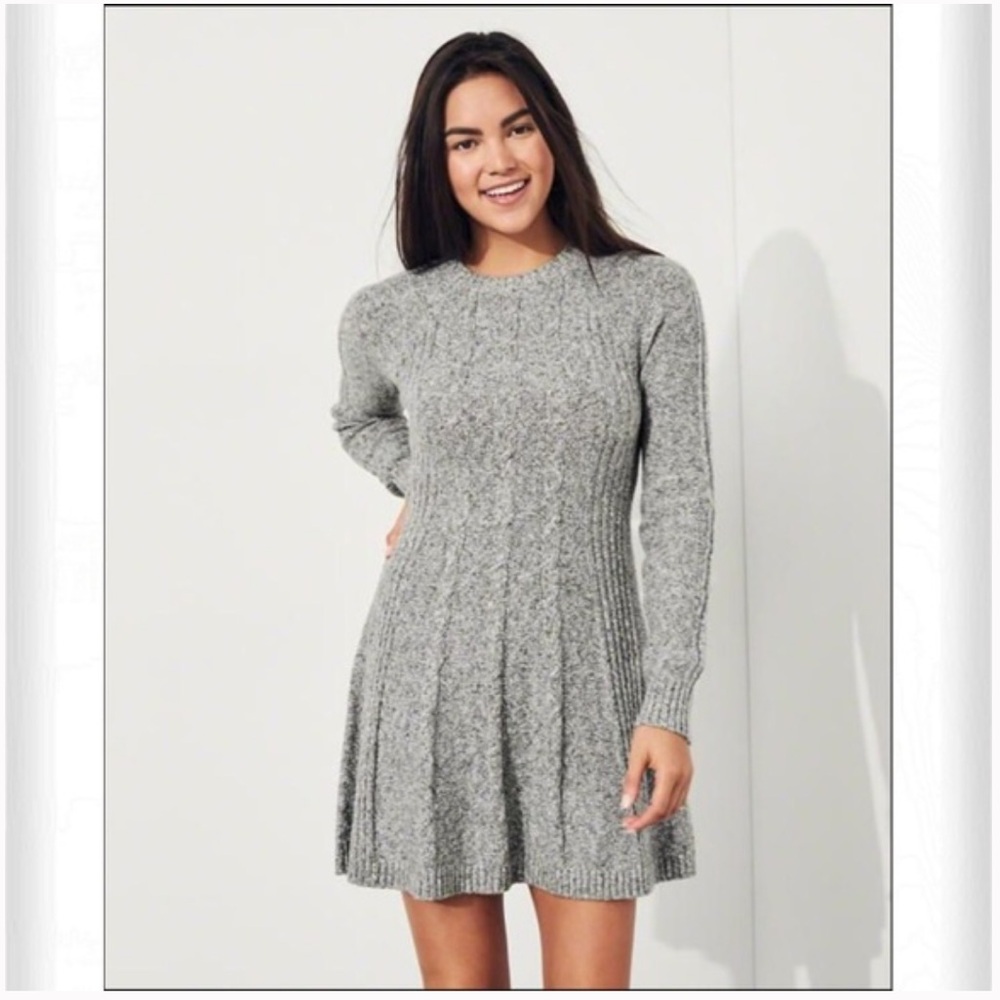 SOLD Hollister Heather Gray Knit Sweater Dress